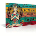 1pc Yoga Girl Painting For Home Walls Peace Love And Light Wall Art Canvas Print Sunflowers Artwork Giclee House Decor No Frame