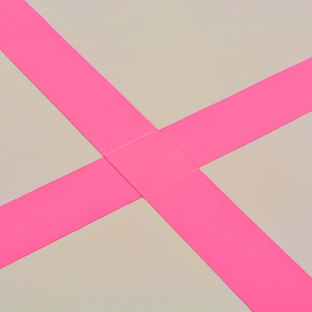 Inflatable Gymnastics Mat with Pump 196.9"x39.4"x3.9" PVC Pink