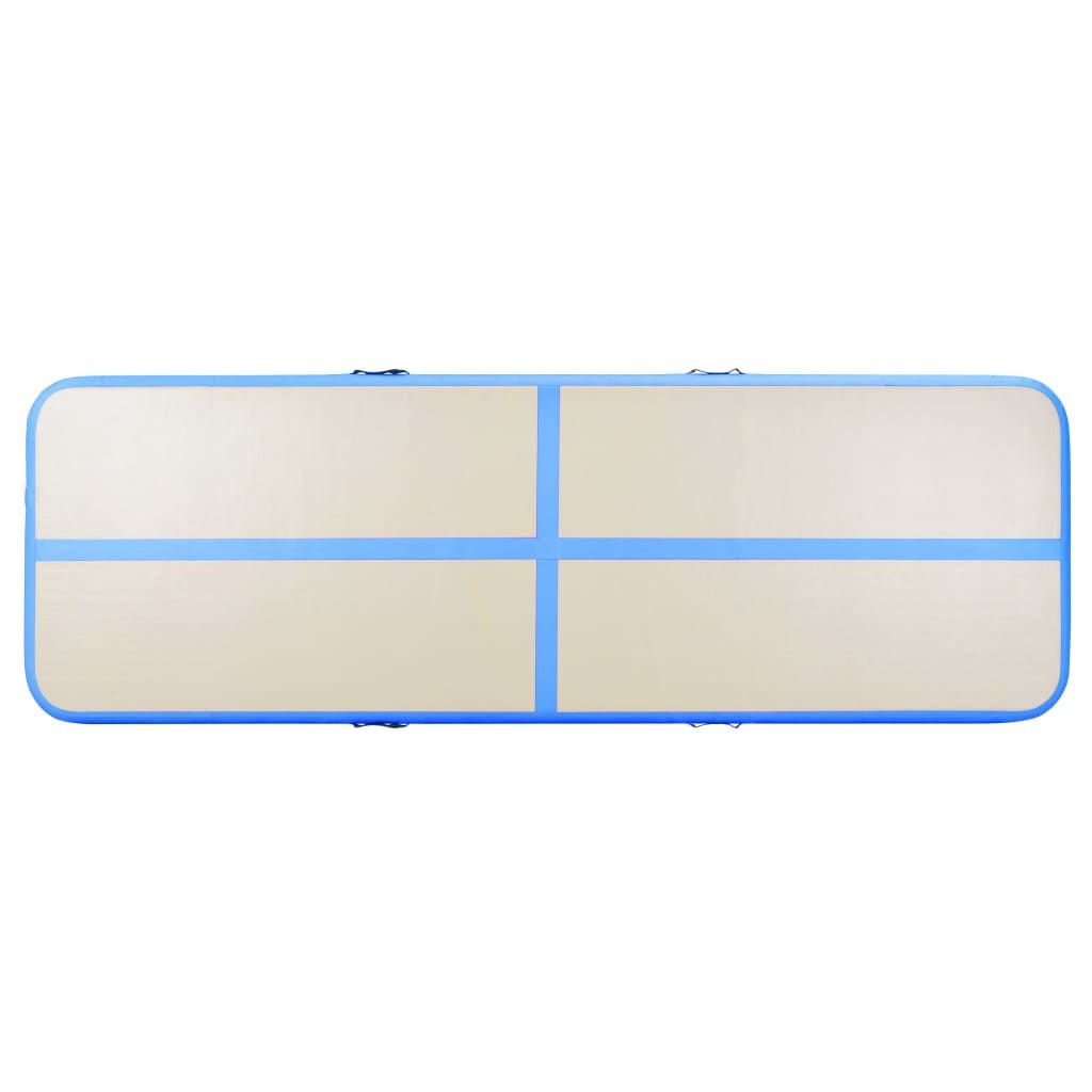 Inflatable Gymnastics Mat with Pump 157.4"x39.3"x3.9" PVC Blue
