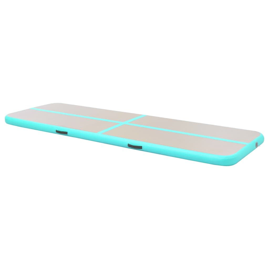 Inflatable Gymnastics Mat with Pump 315"x39.4"x3.9" PVC Green