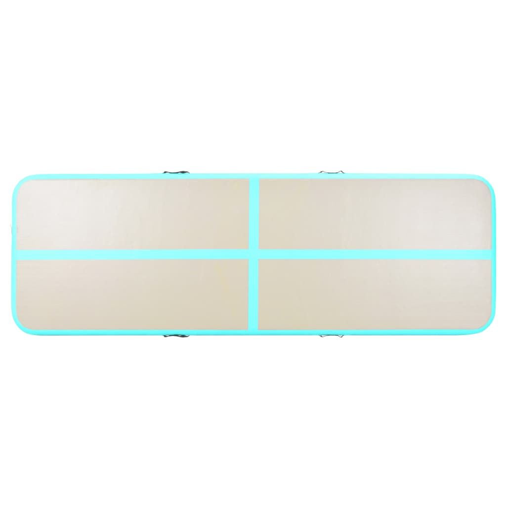 Inflatable Gymnastics Mat with Pump 315"x39.4"x3.9" PVC Green