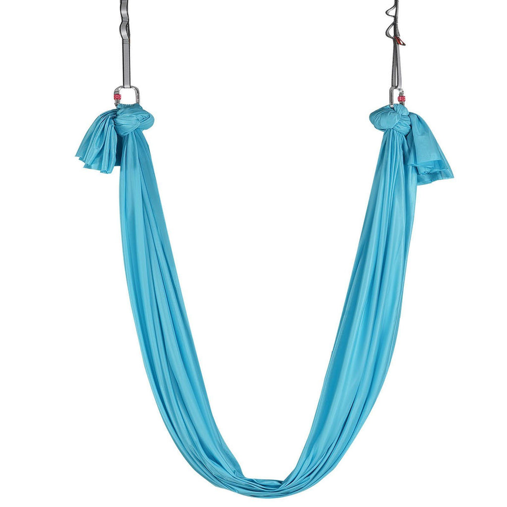 VEVOR Aerial Yoga Hammock & Swing, 5.5 Yards, Aerial Yoga Starter Kit with 100gsm Nylon Fabric, Full Rigging Hardware & Easy Set-up Guide, Antigravity Flying for All Levels Fitness Bodybuilding, Blue