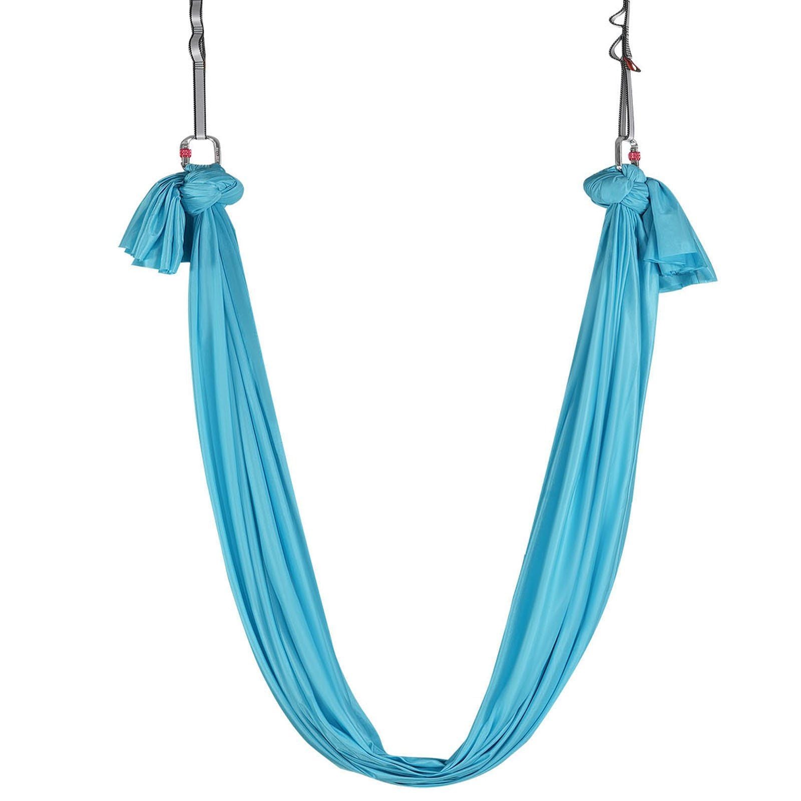VEVOR Aerial Yoga Hammock & Swing, 5.5 Yards, Aerial Yoga Starter Kit with 100gsm Nylon Fabric, Full Rigging Hardware & Easy Set-up Guide, Antigravity Flying for All Levels Fitness Bodybuilding, Blue