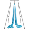 VEVOR Aerial Yoga Frame & Yoga Hammock, 9.67 ft Height Professional Yoga Swing Stand Comes with 13.1 Yards Aerial Hammock, Max 551.15 lbs Load Capacity Yoga Rig for Indoor Outdoor Aerial Yoga, Blue