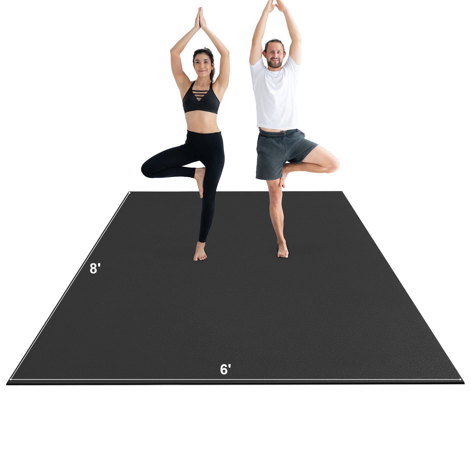 VEVOR Exercise Mat, Non Slip High Density Premium Yoga Mat, Exercise Yoga Mat for Men & Women, Fitness & Exercise Mat with Bag & Carry Strap, for All Types of Home Yoga, Pilate & Floor Workout (8x6ft)